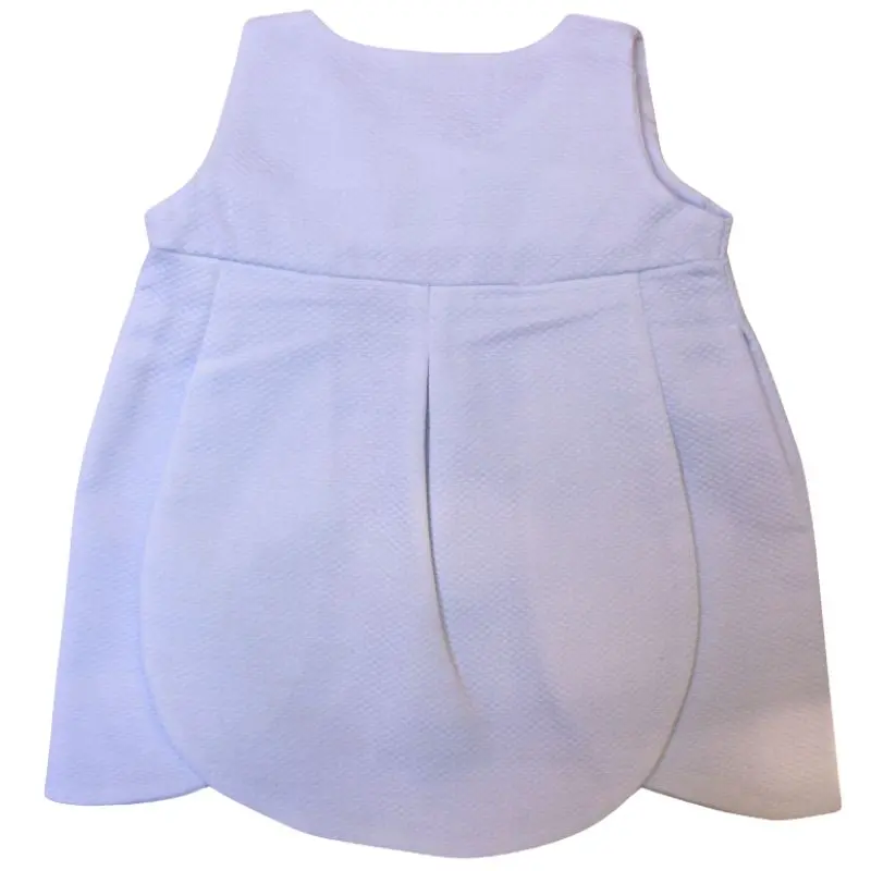 vestido bebé blanco con bordado rosa