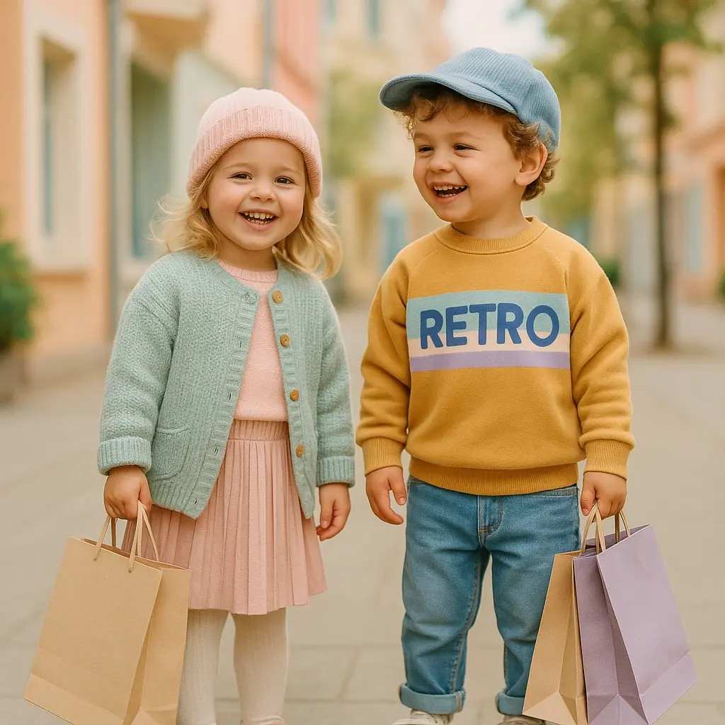 niños de compras