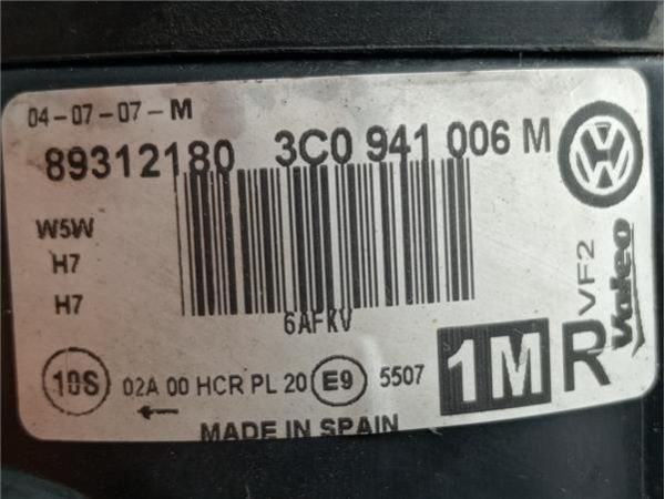 FARO DEL. DCHO Volkswagen Passat Berlina (3C2)(2005-) 2.0 Advance [2,0 Ltr. - 103 kW TDI] - 38296 / 3C0941006M, 89312180