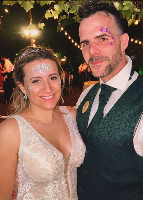 Novios boda glitter
