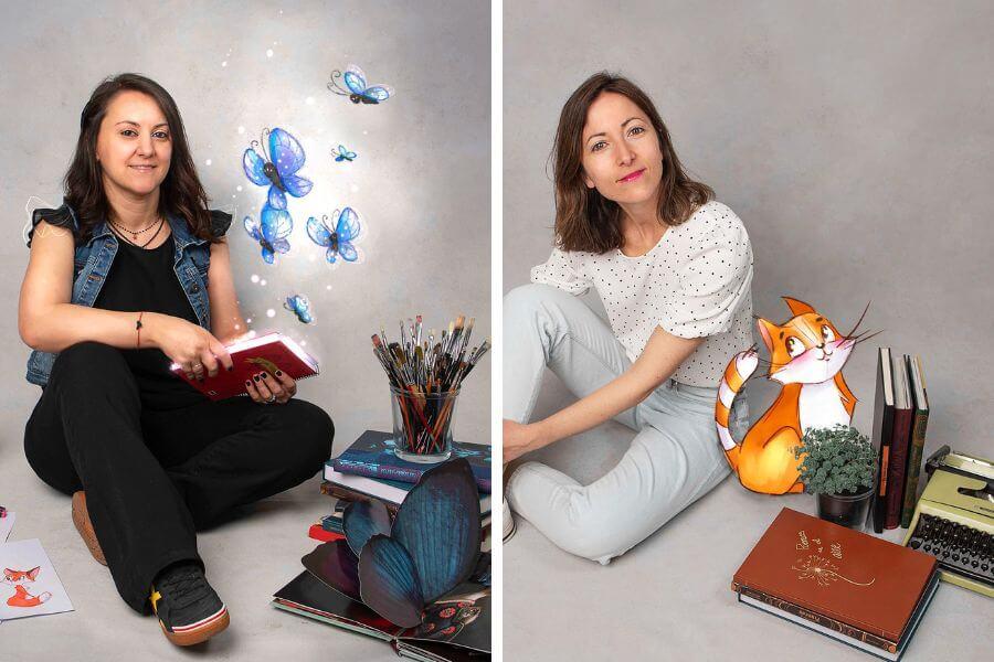 Mary Illustrafavole e Inés Manso autoras de Anacleta y Bicicleta