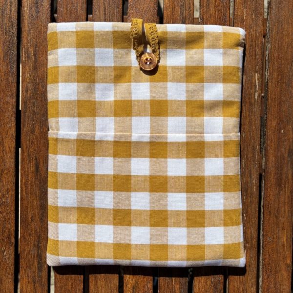 Funda acolchada para libros cuadros vichy